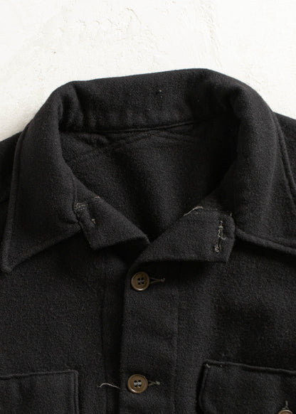 Vintage Military Overdyed Wool Button Up Shirt Size M/L