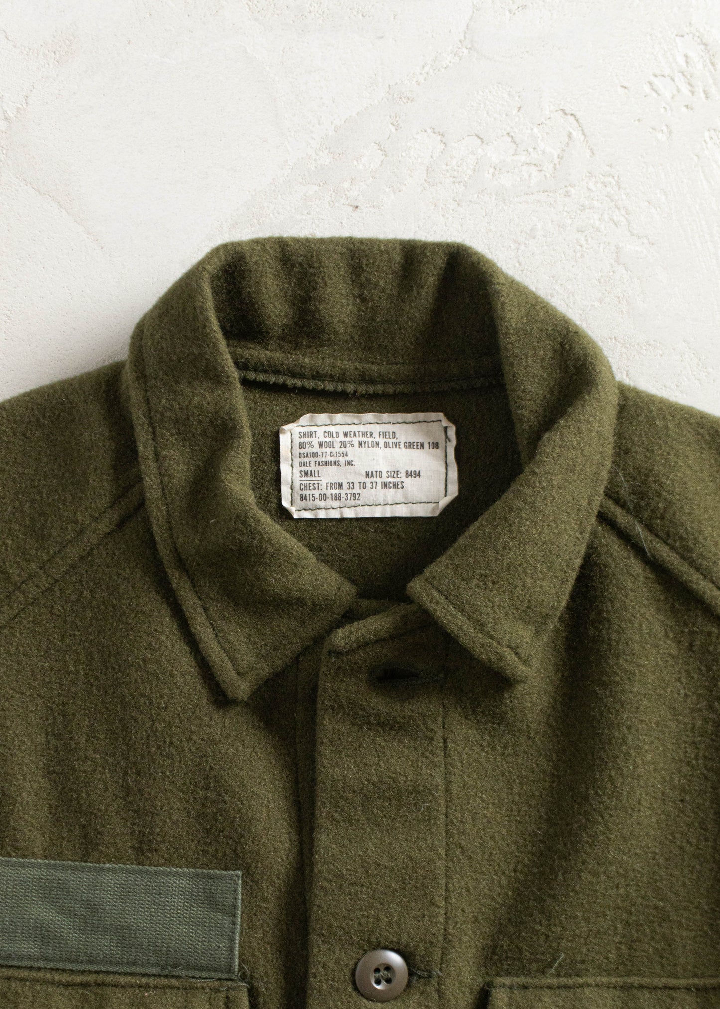 Vintage Military OG 108 Wool Button Up Shirt Size XS/S