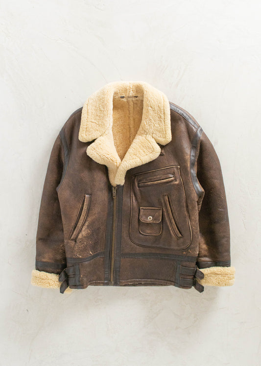 Stone Ridge Shearling Lined Aviator Jacket Size M/L