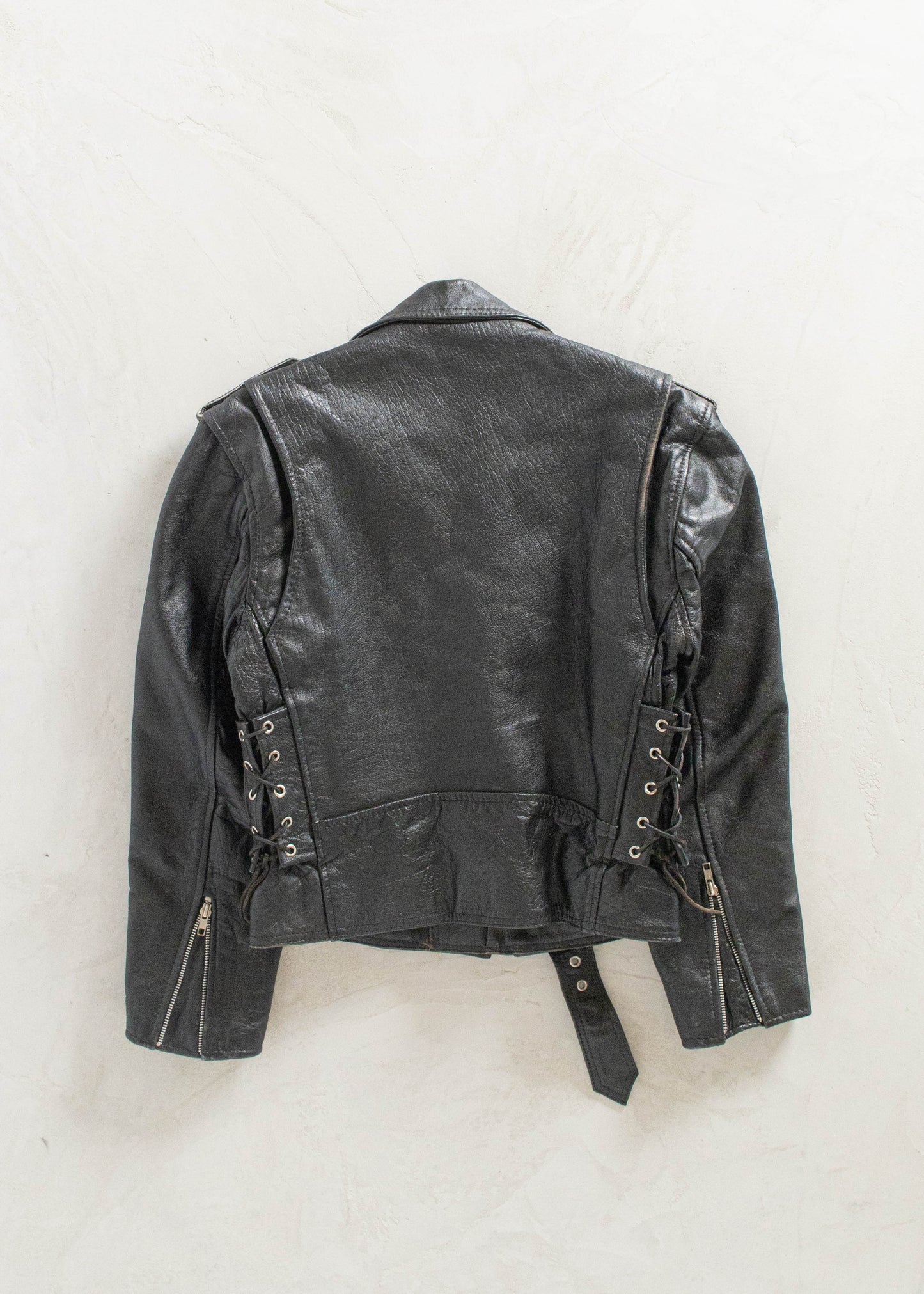 Vintage 1980s Motorcycle Leather Jacket Size S/M