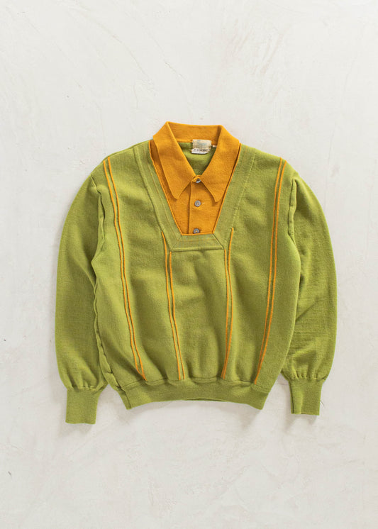 Vintage 1960s Simpsons Wool Knit Polo Sweater Size M/L