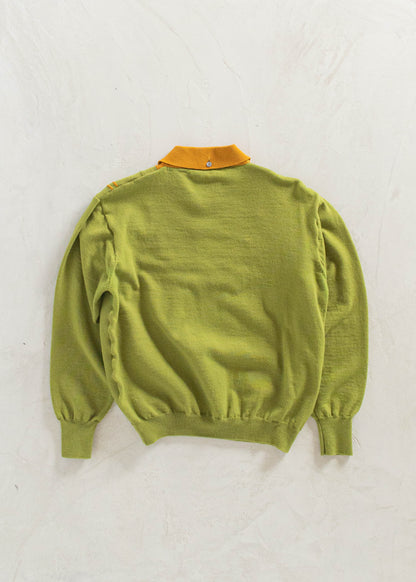 Vintage 1960s Simpsons Wool Knit Polo Sweater Size M/L