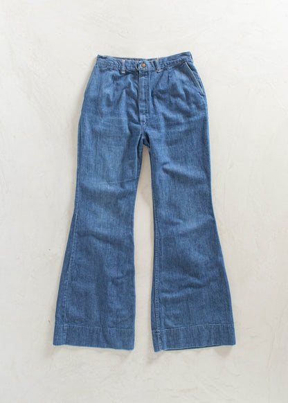 Vintage 1970s Wrangler Midwash Flare Jeans Size Women's 27 Men's 30