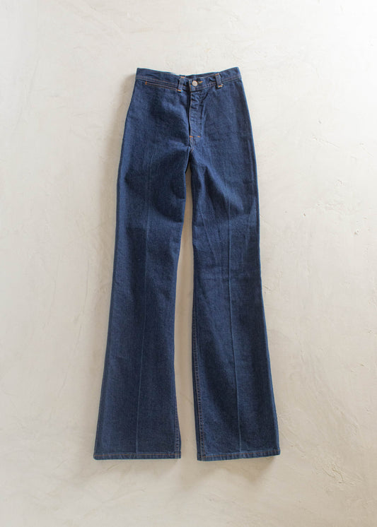 1970s Just Jeans Darkwash Flare Jeans Size Women's 24 Men's 28