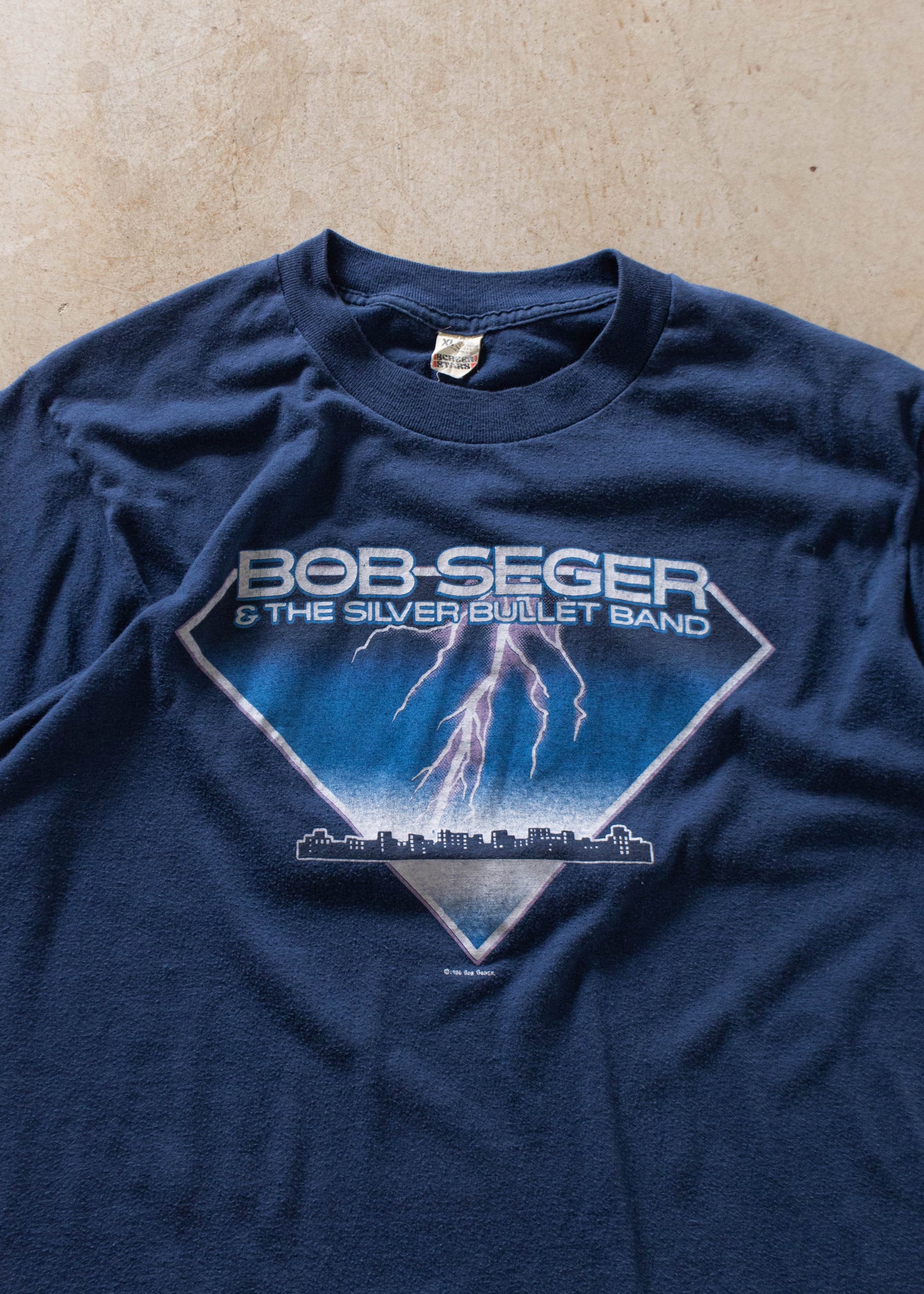 Vintage 1986 Bob Seger And The Silver Bullet Band Rock'N'Roll Never Forgets T-Shirt Size M/L