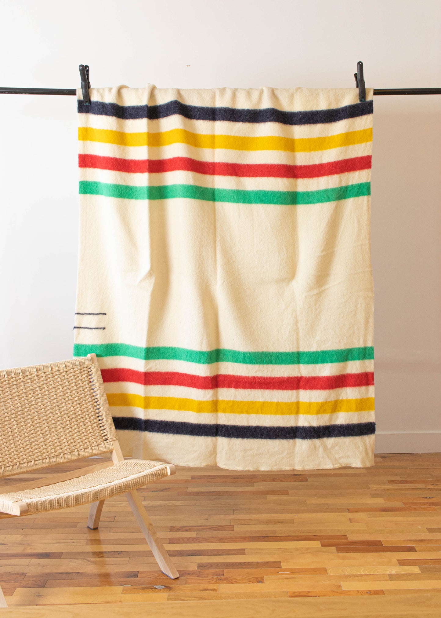 1960s Hudson's Bay 2 Point Wool Throw Blanket