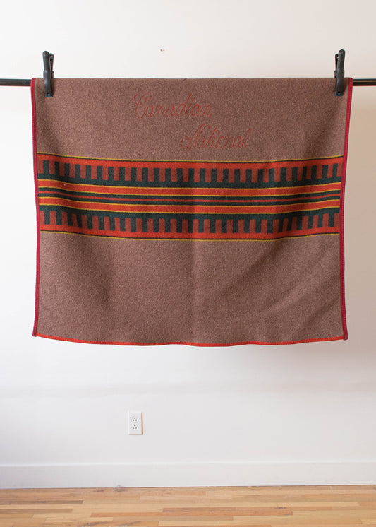 1940s Canadian National Sleeping Car Wool Throw Blanket