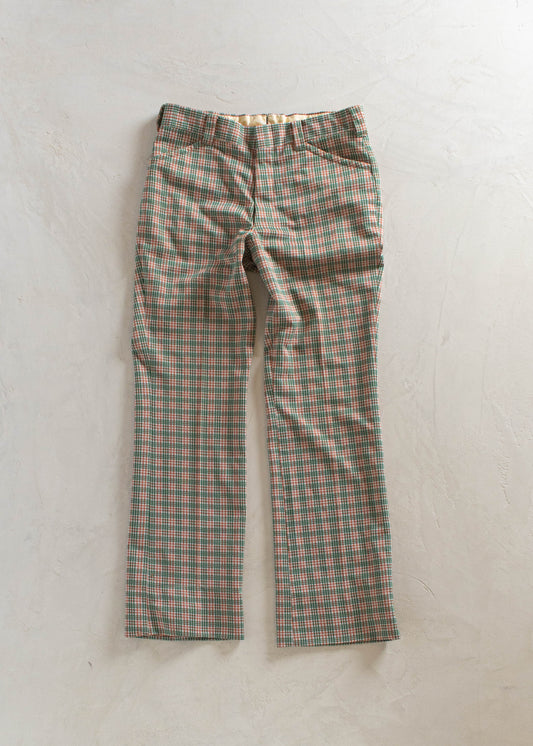 1970s Thomson Plaid Pattern Trouser Size Women's 30 Men's 32