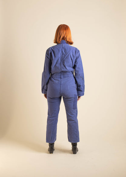 1980s French Workwear Long Sleeve Zip Up Coveralls Size XS/S