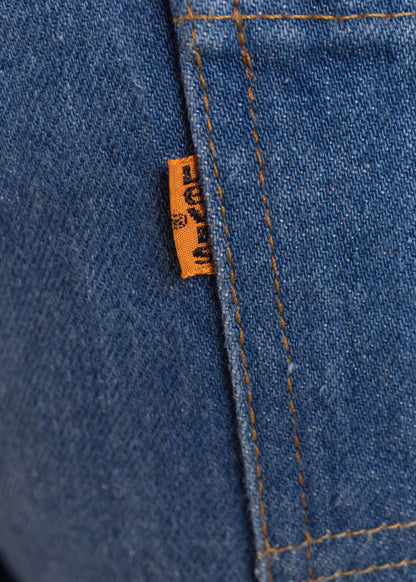 1970s Levi's Orange Tab Dark Wash Flare Jeans Size Women's 28 Men's 31