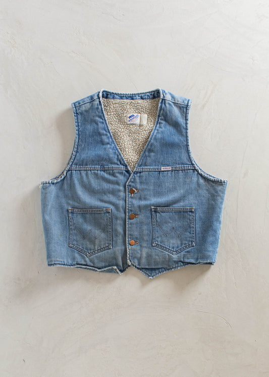 1970s Wrangler Sherpa Lined Denim Vest Size L/XL