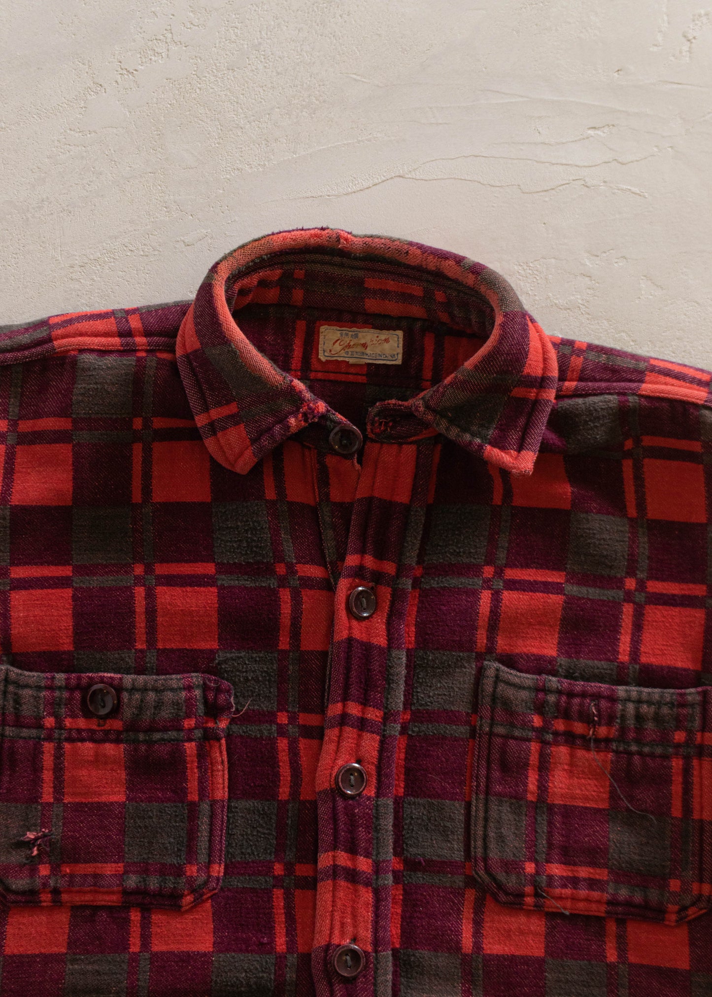 1980s Champion Flannel Button Up Shirt Size M/L