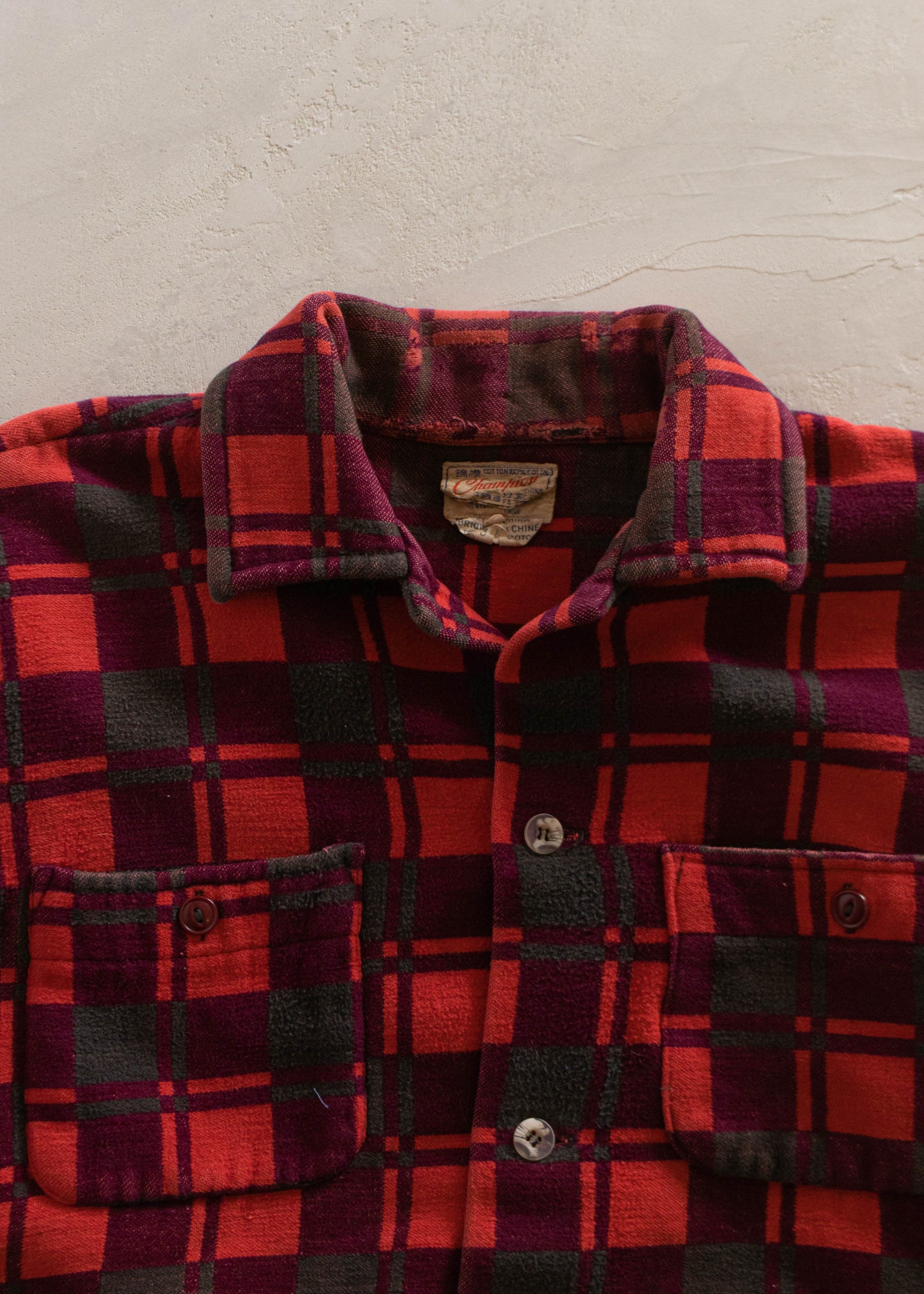 1980s Champion Flannel Button Up Shirt Size S/M