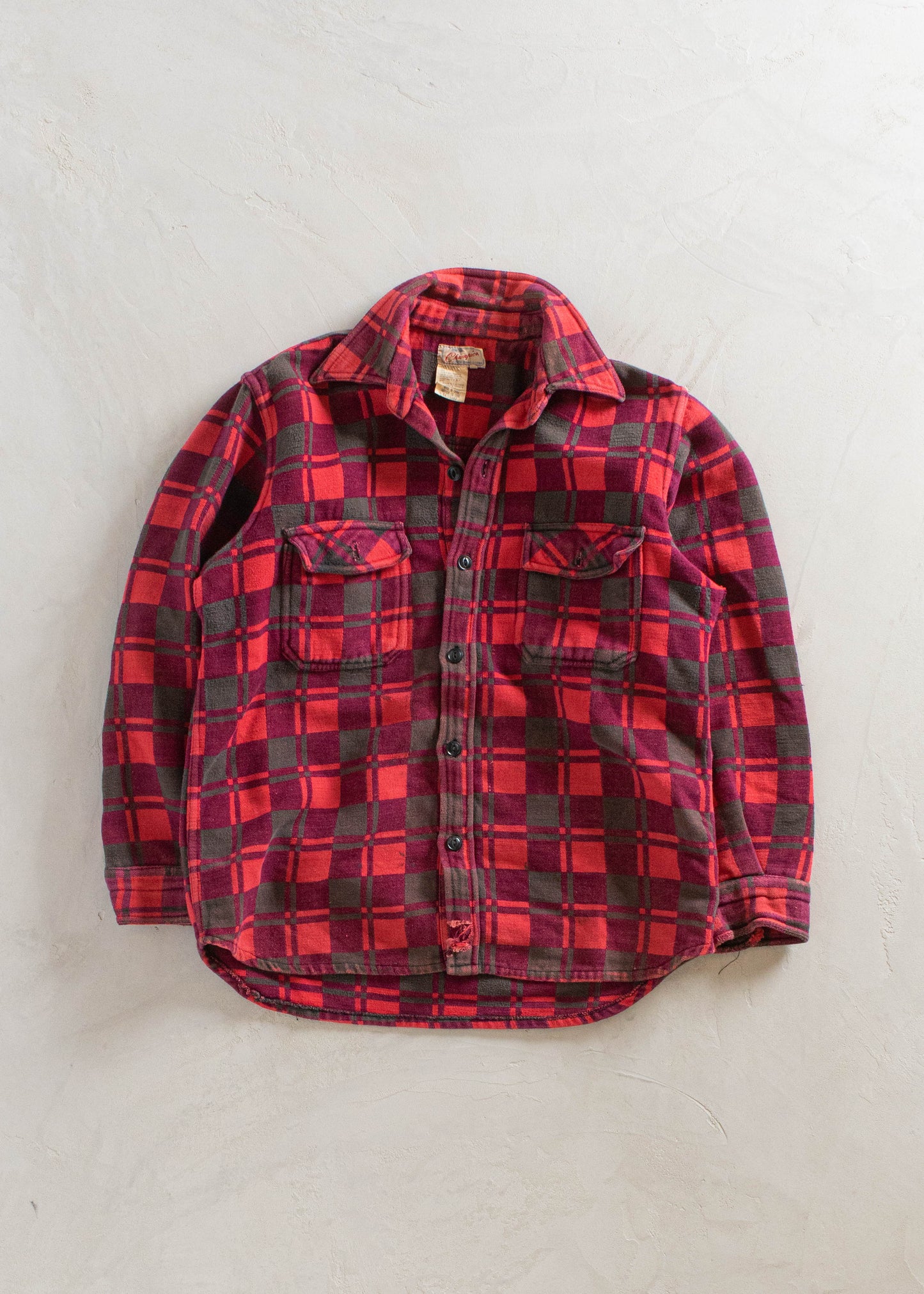 1980s Champion Flannel Button Up Shirt Size S/M