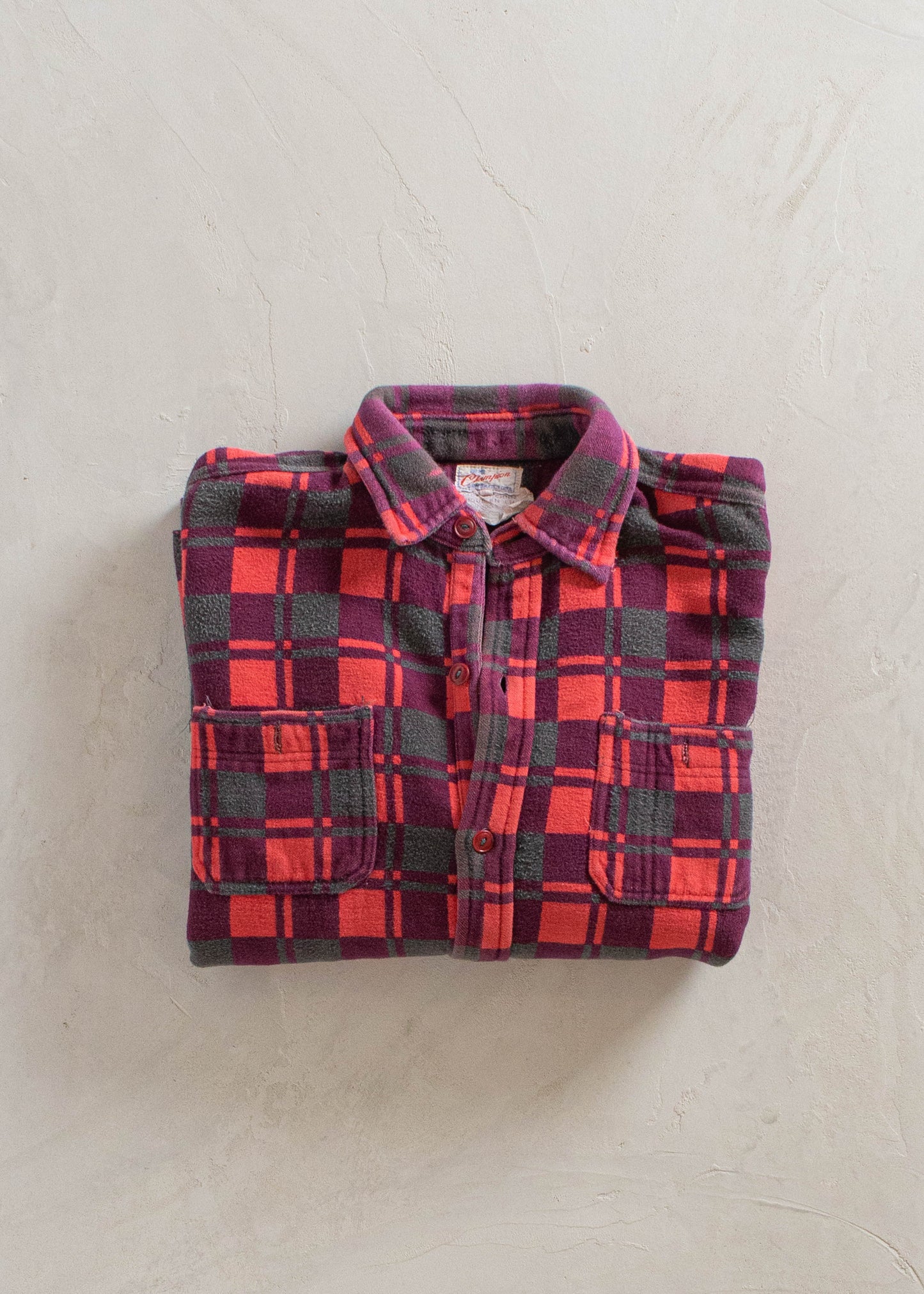 1980s Champion Flannel Button Up Shirt Size M/L