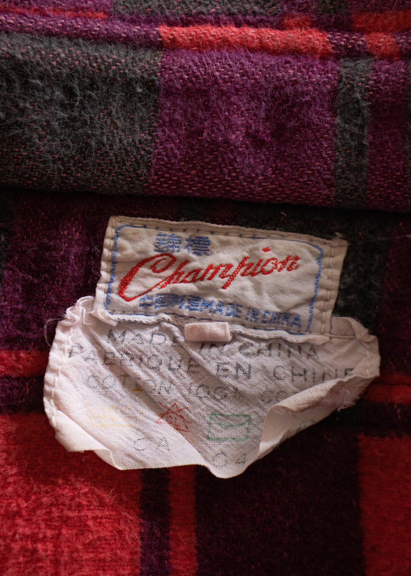 1980s Champion Flannel Button Up Shirt Size M/L