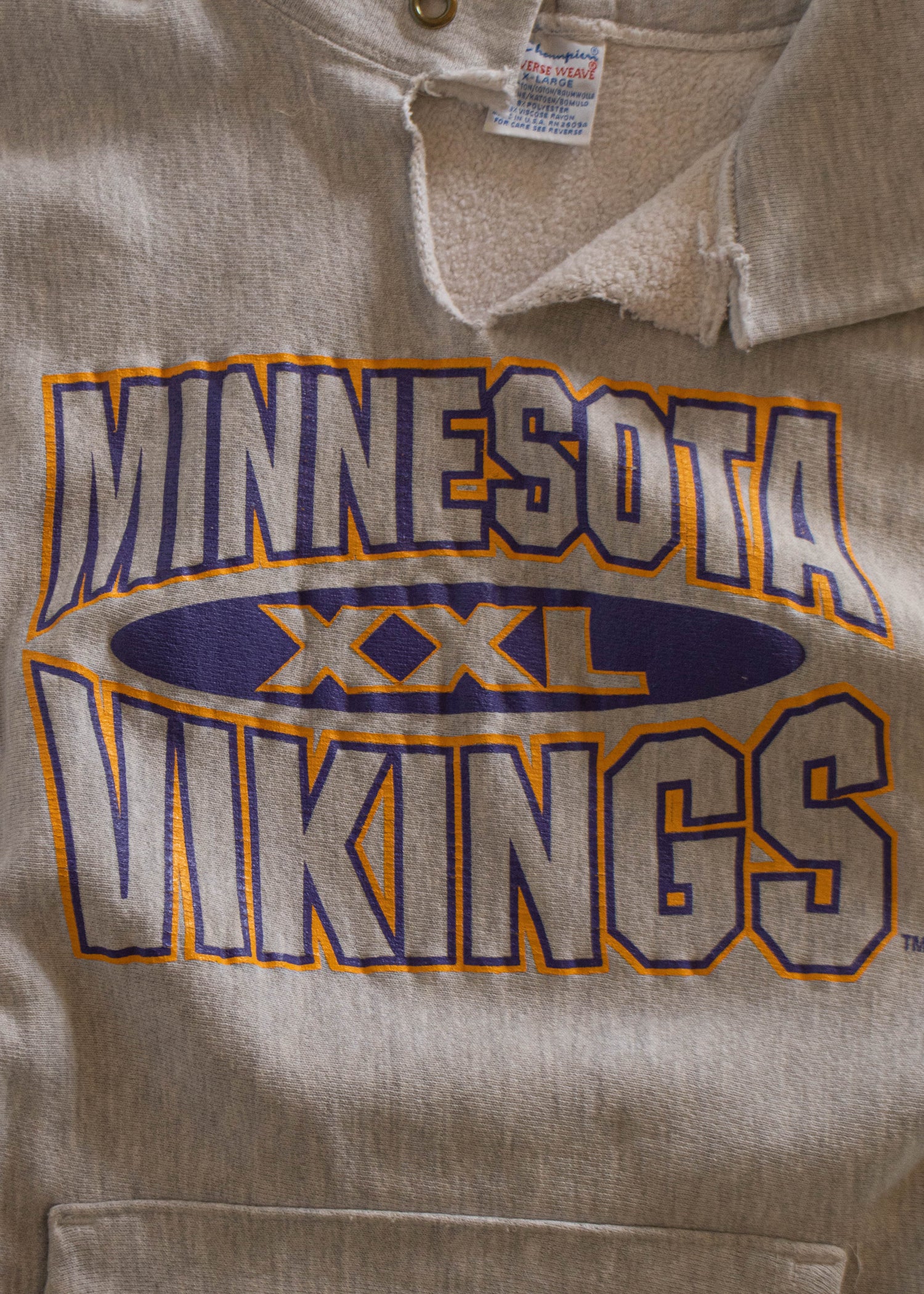 1990s Champion Reverse Weave Minnesota XXL Vikings Sweatshirt Size M/L