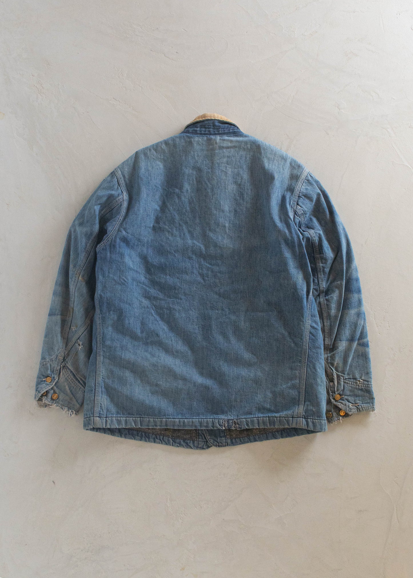 1960s Lee Blanket Lined Denim Chore Coat Size L/XL