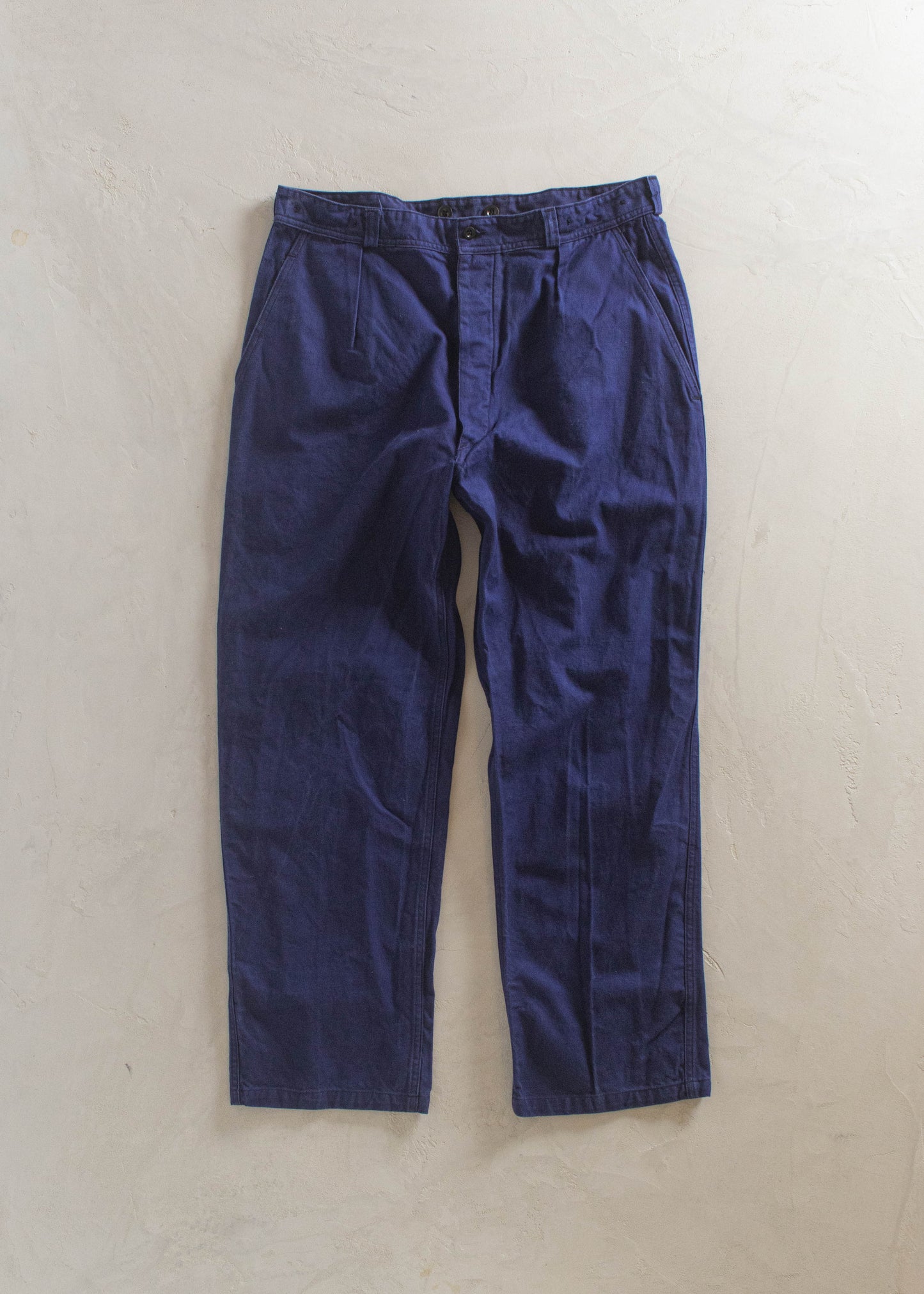 1980s French Workwear Chore Pants Size Women's 33 Men's 36