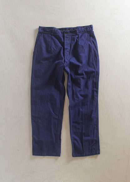 1980s French Workwear Chore Pants Size Women's 33 Men's 36