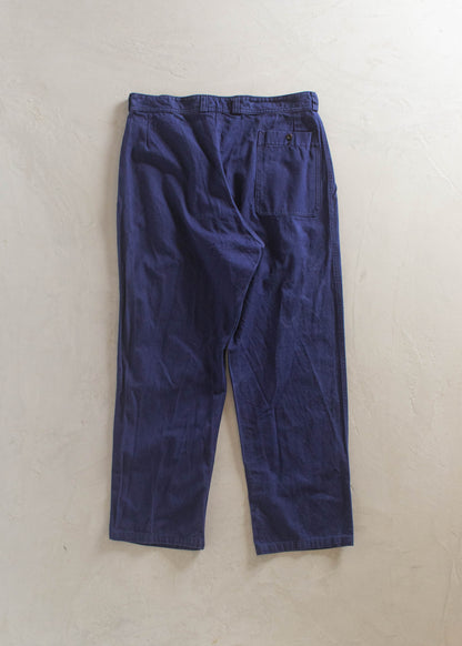 1980s French Workwear Chore Pants Size Women's 33 Men's 36