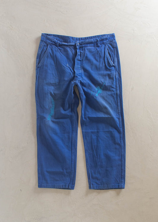 1980s French Workwear Chore Pants Size Women's 36 Men's 38