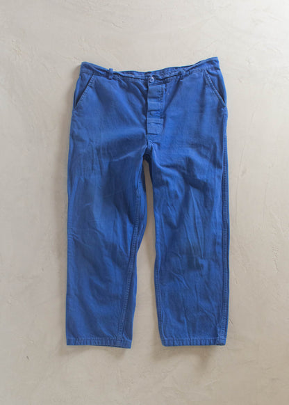 1980s French Workwear Chore Pants Size Women's 33 Men's 36