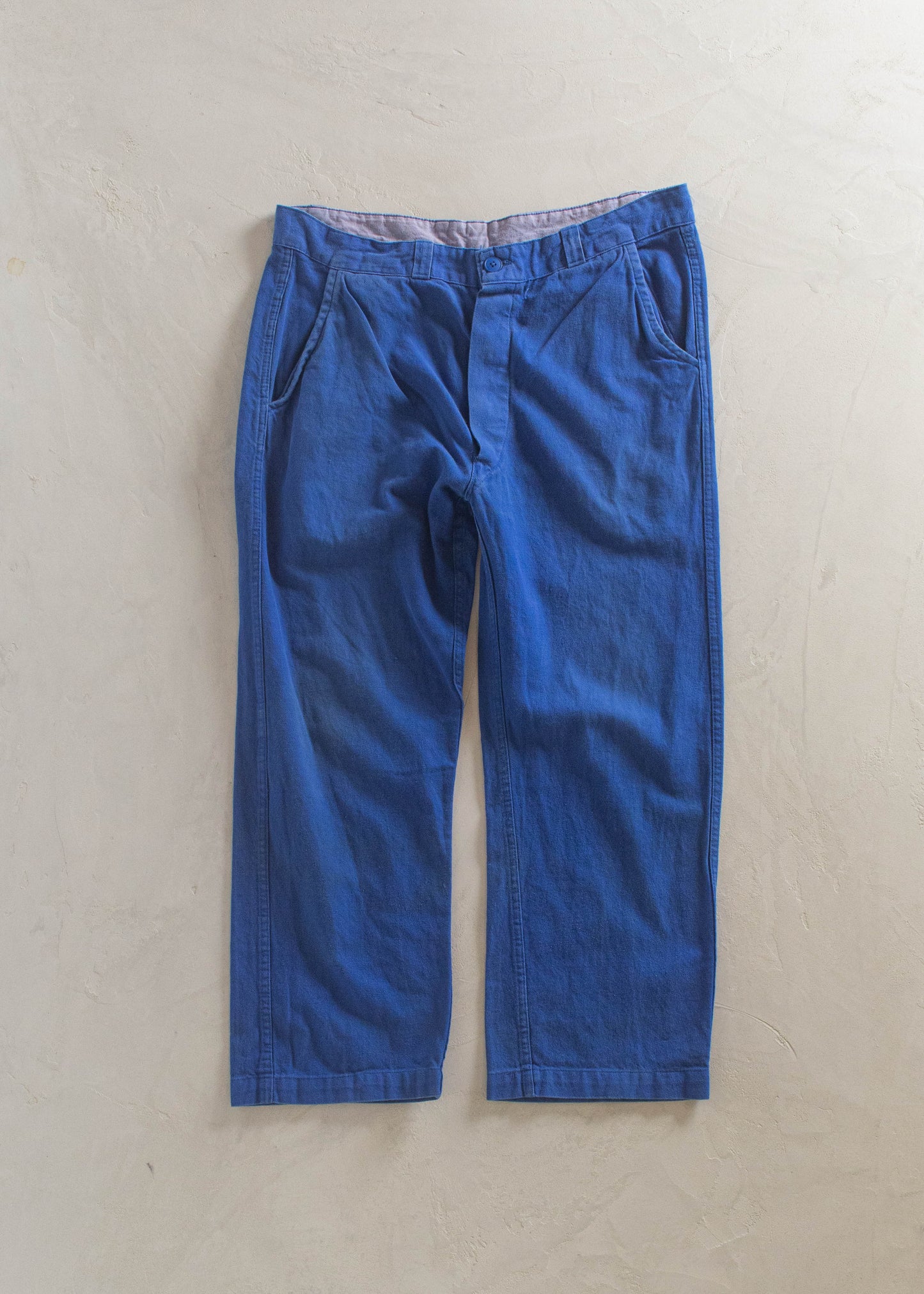 1980s French Workwear Chore Pants Size Women's 33 Men's 36