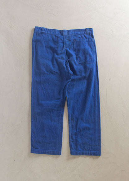 1980s French Workwear Chore Pants Size Women's 33 Men's 36