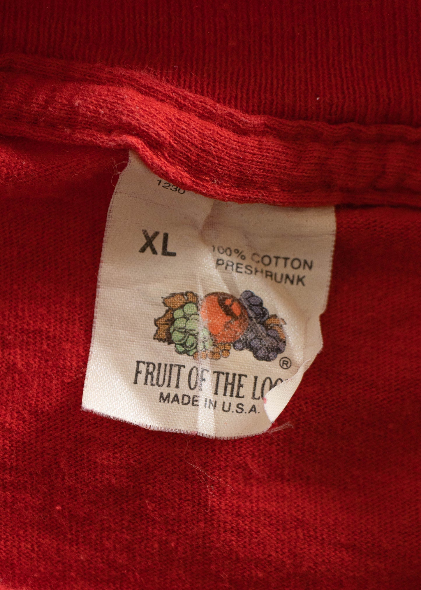 1980s Fruit of the Loom Selvedge Pocket T-Shirt Size M/L