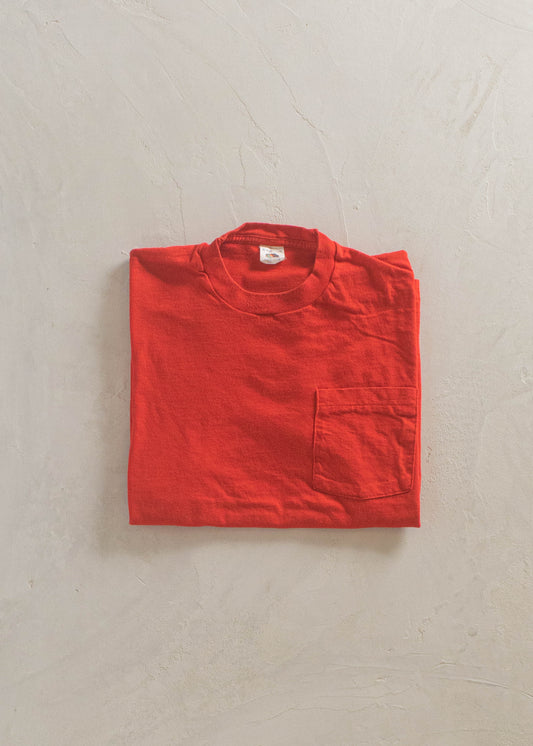 1980s Fruit of the Loom Selvedge Pocket T-Shirt Size M/L