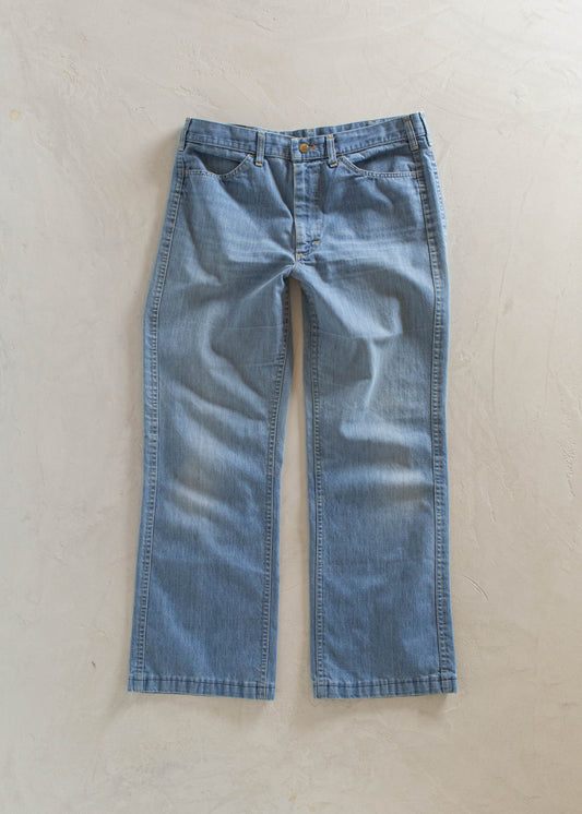 1970s Lee Lightwash Flare Jeans Size Women's 32 Men's 34