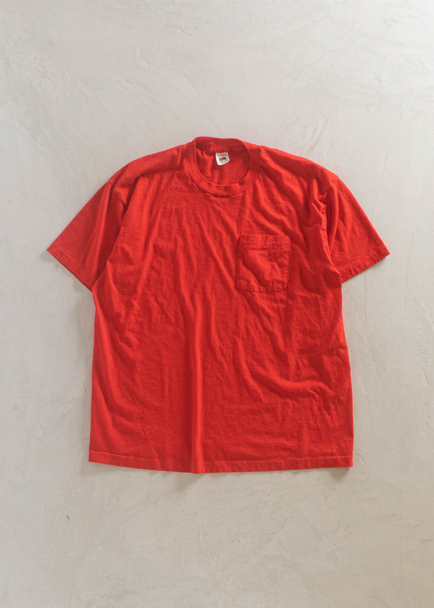 1980s Fruit of the Loom Selvedge Pocket T-Shirt Size L/XL