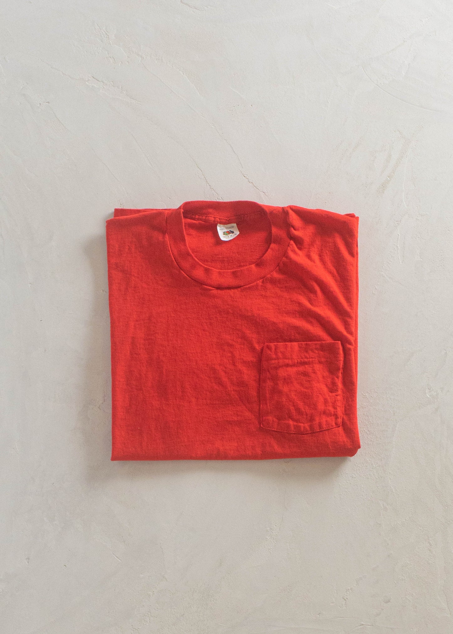 1980s Fruit of the Loom Selvedge Pocket T-Shirt Size L/XL