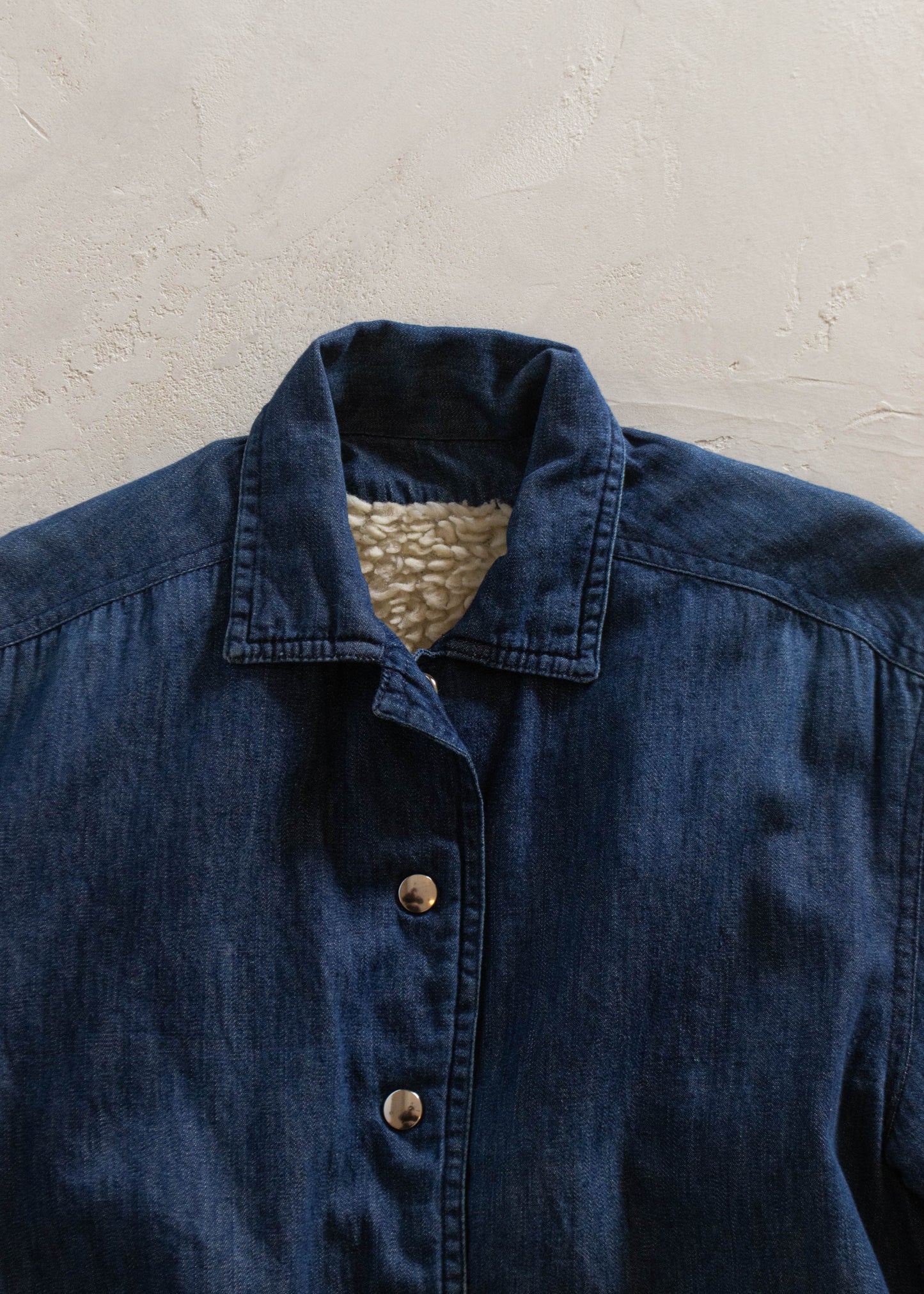 1980s Sherpa Lined Denim Chore Coat Size XS/S