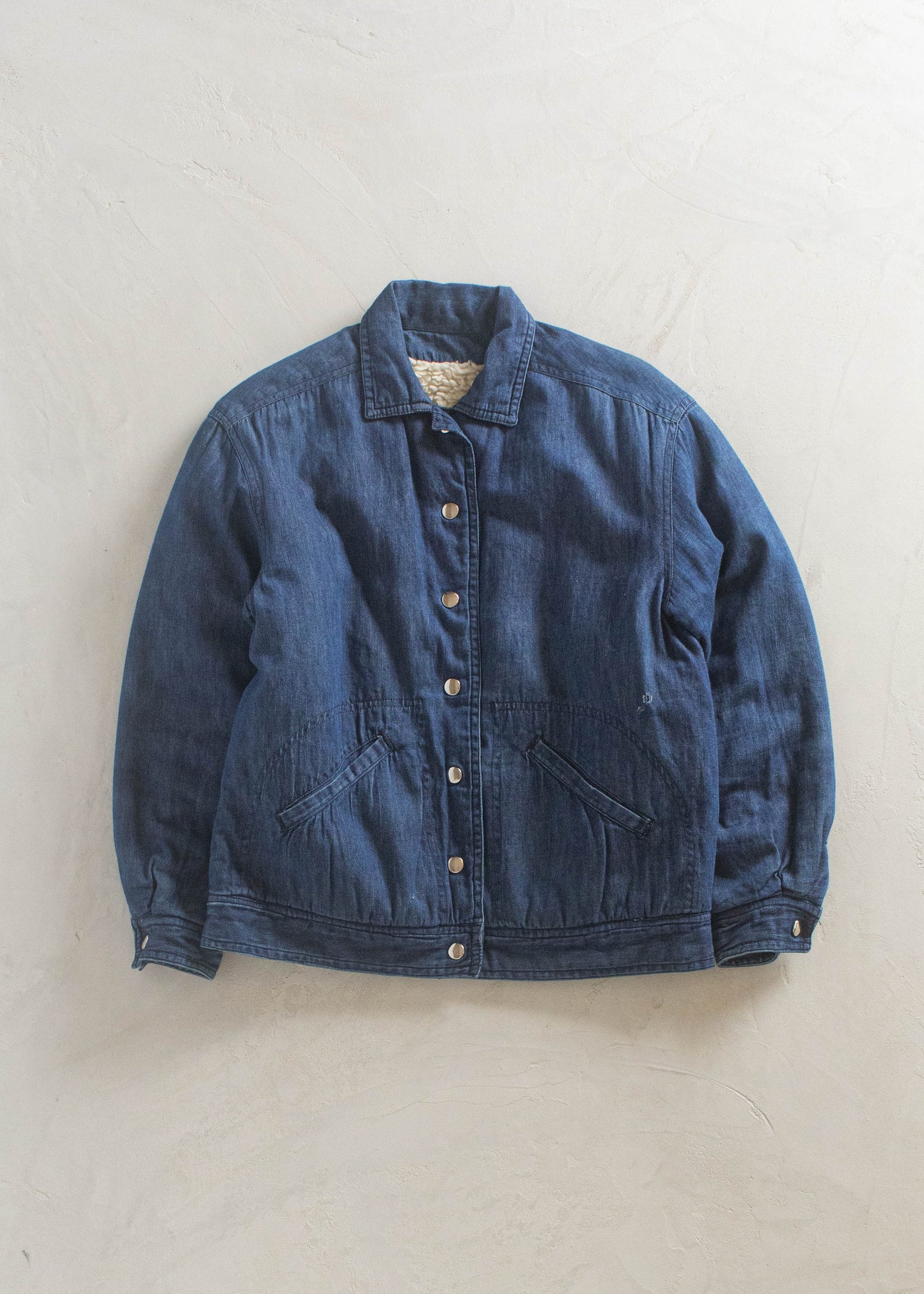 1980s Sherpa Lined Denim Chore Coat Size XS/S