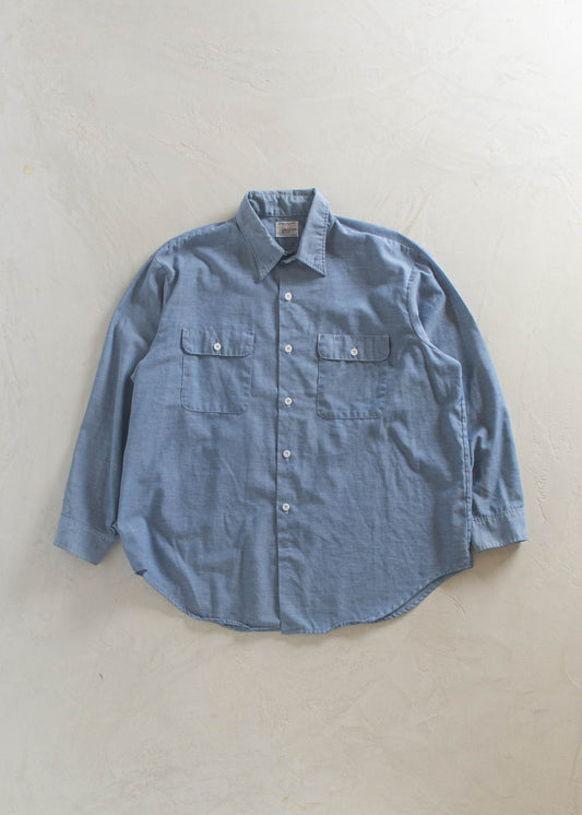 1970s Big Mac Chambray Denim Button Up Shirt Size XL/2XL