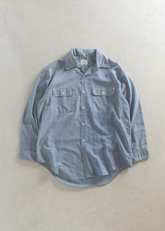 1970s Big Mac Chambray Denim Button Up Shirt Size L/XL