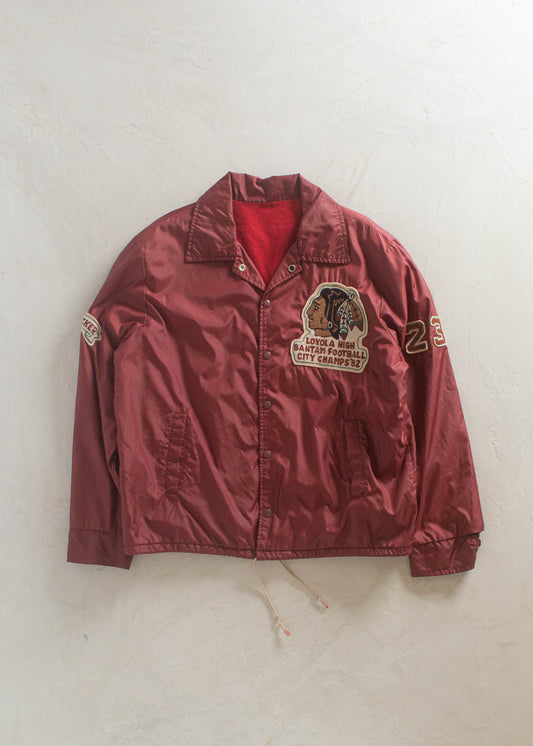 1980s Loyola High Nylon Varsity Jacket Size M/L