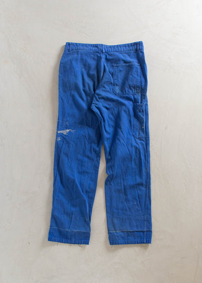 1980s French Workwear Chore Pants Size Women's 32 Men's 34