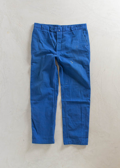 1980s Adolphe Lafont French Workwear Chore Pants Size Women's 33 Men's 36