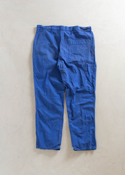 1980s European Workwear Chore Pants Size Women's 36 Men's 38