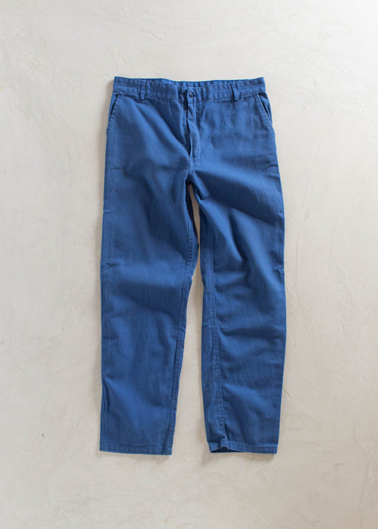 1980s French Workwear Chore Pants Size Women's 30 Men's 32