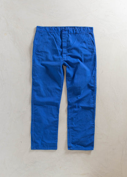 1980s French Workwear Chore Pants Size Women's 36 Men's 38