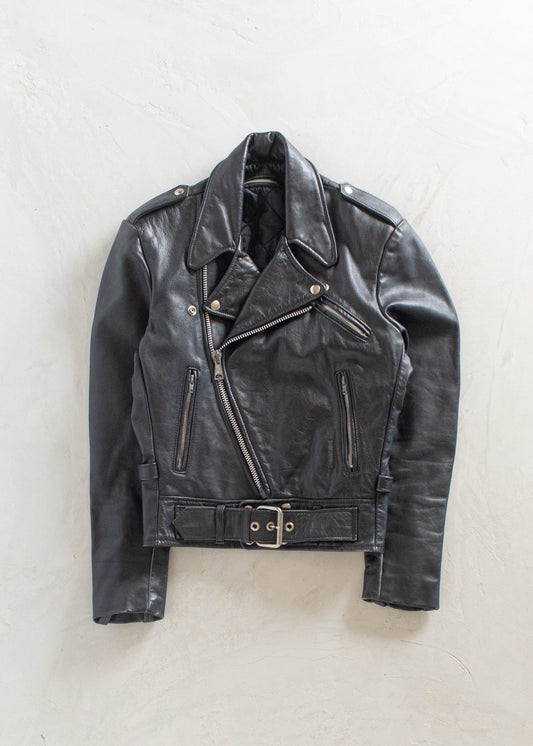 1970s Leather Moto Jacket Size 2XS/XS