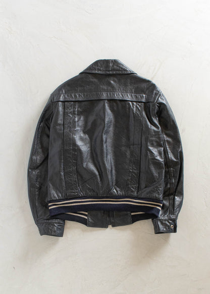 1980s Leather Bomber Jacket Size S/M