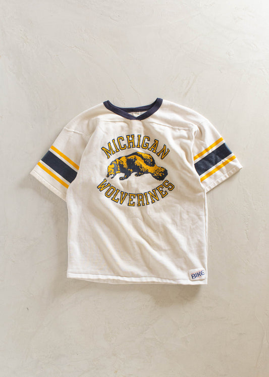 1980s Bike Michigan Wolverines Shortsleeve Sweatshirt Jersey Size M/L