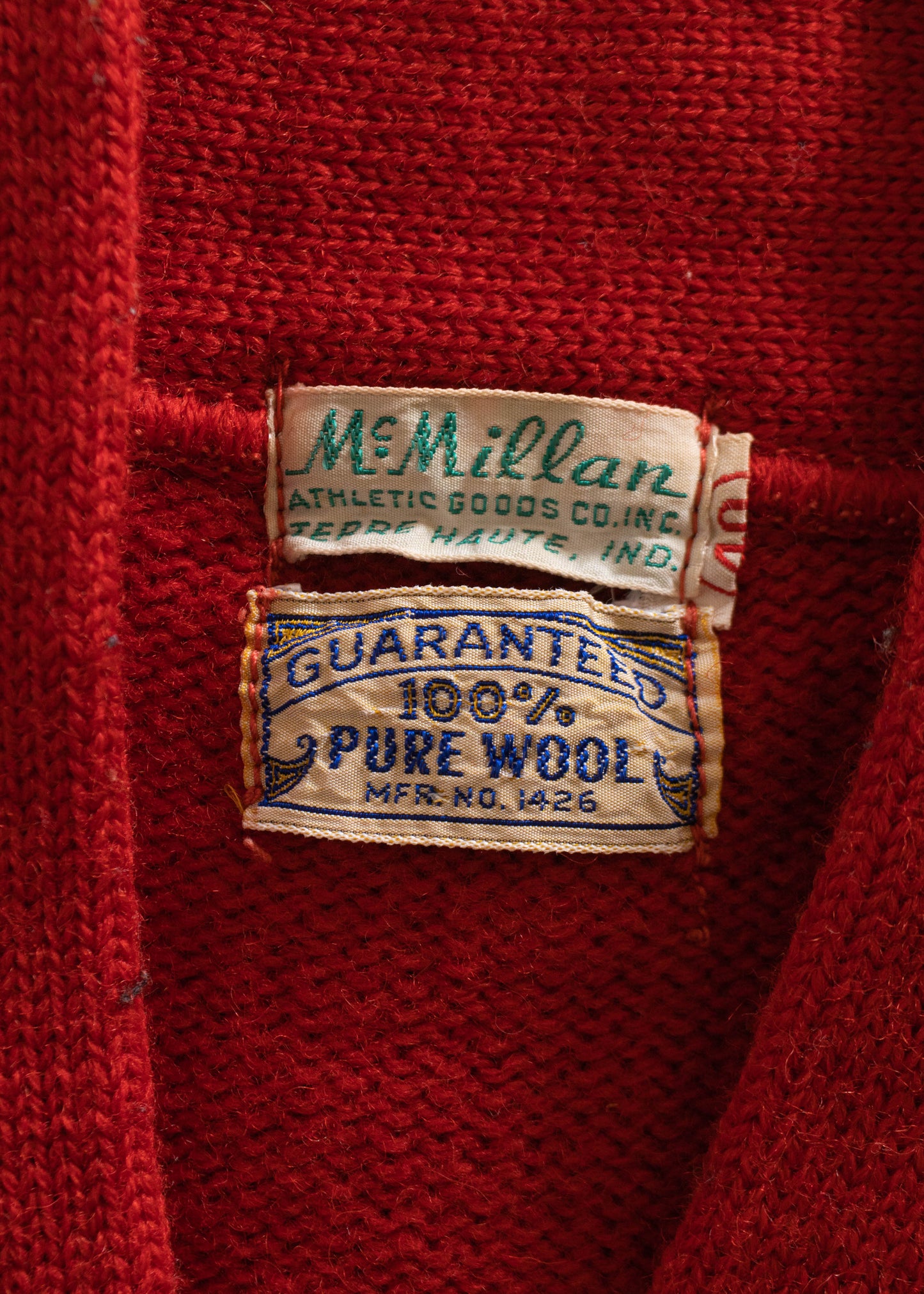 1950s McMillan Athletic Goods Varsity Letterman Cardigan Size S/M