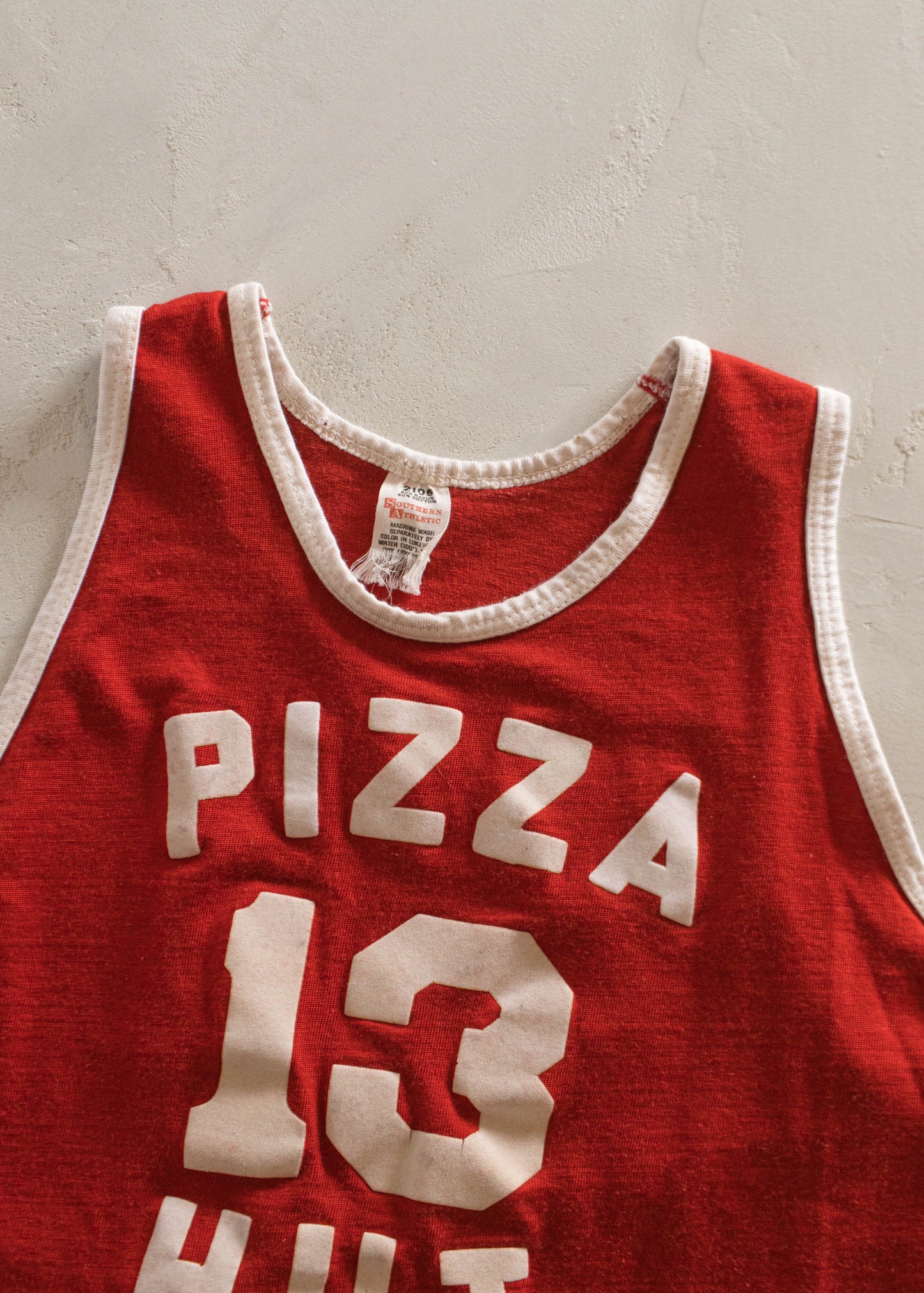 1970s Southern Athletic Pizza Hut Sport Jersey Tank Top Size M/L