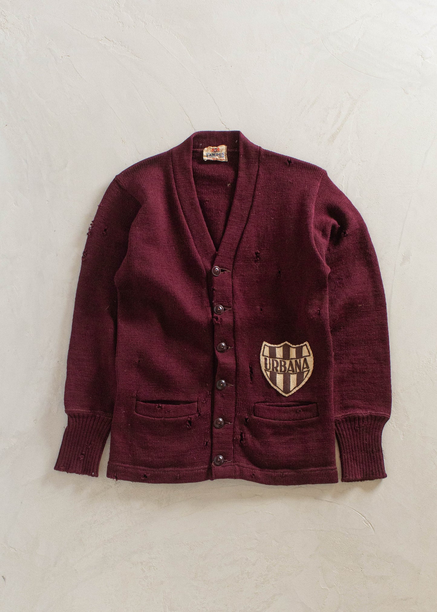 1950s Campus Urbana Varsity Letterman Cardigan Size XS/S